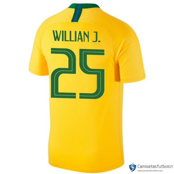 Camiseta Seleccion Brasil Primera equipo Willian J. 2018 Amarillo